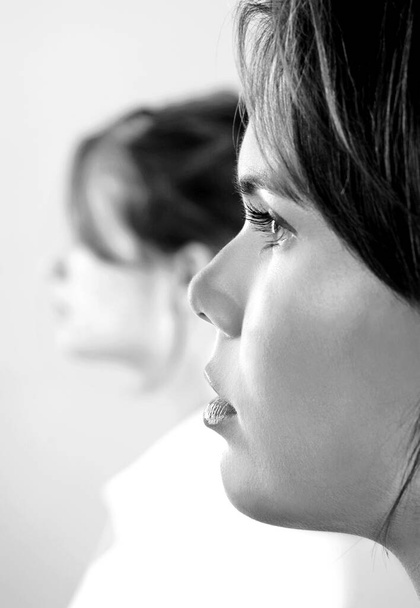Woman thinking, close up view - Fotó, kép