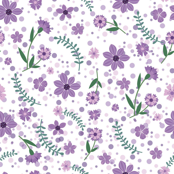 Pattern of flowers, buds and leaves.  for printing on fabric, wrapping paper, paper cups. template for cards, invitations - Вектор,изображение