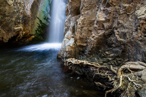 The beautiful waterfalls of Millomeri at Platres village Troodos mountains Cyprus - Photo, image
