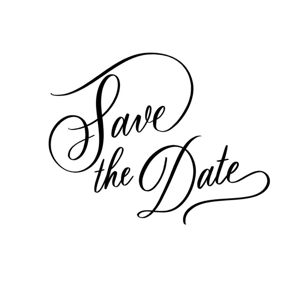 Save the date - wedding calligraphy inscription. - Vector, Image