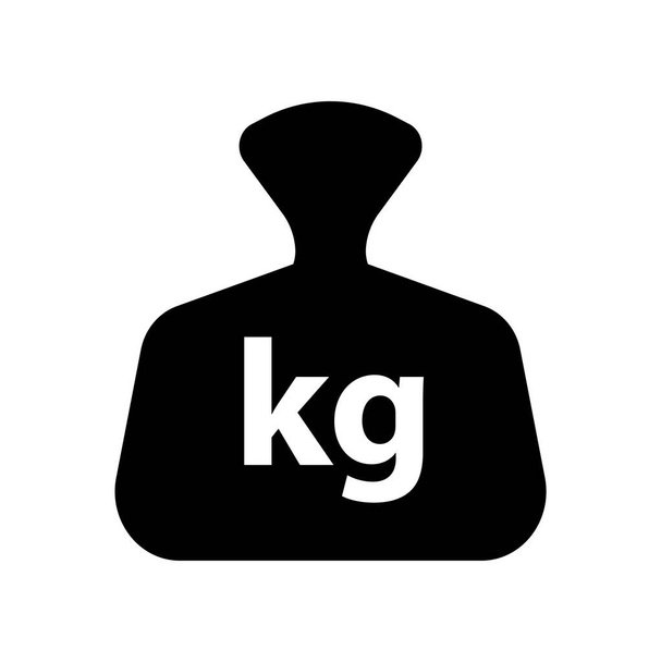 Kilogramm-Symbol auf weißem Hintergrund - Vektor, Bild
