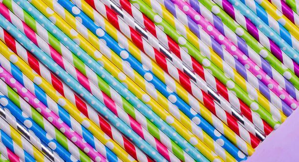 Colorful drink straws for background - Photo, Image