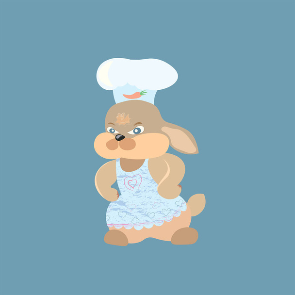 Malý králík naštvaný při vaření. - Vektor, obrázek