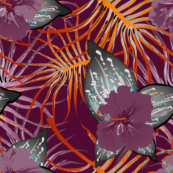 Tropical Leaf. Modern Motif. Jungle Print. Summer - Vector, Imagen