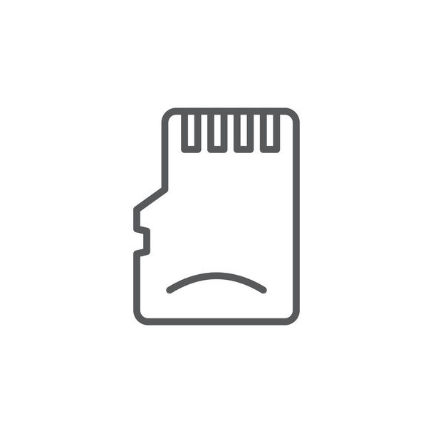 Tarjeta de memoria vector icono símbolo de almacenamiento aislado sobre fondo blanco
 - Vector, Imagen