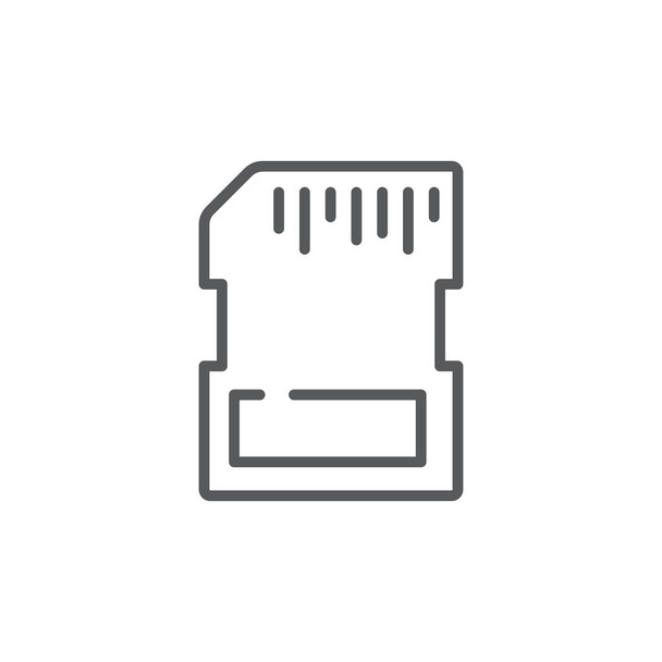 Cartão de memória vetor ícone de armazenamento isolado no fundo branco
 - Vetor, Imagem