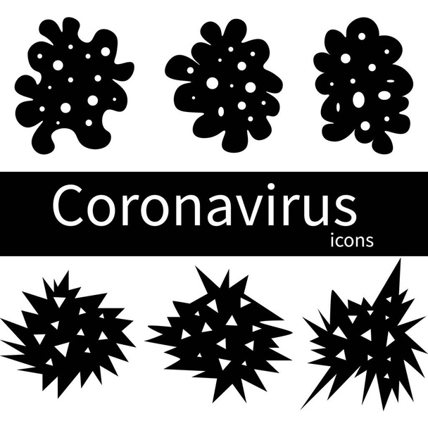 COVID-19. Virüs resim koleksiyonu. Çin 'de Coronavirus Hücresi, Wuhan. Vektör İllüstrasyonu - Vektör, Görsel