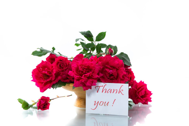bouquet of beautiful red roses isolated on white - Foto, afbeelding