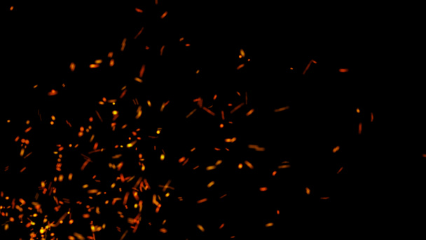 Abstrakter Hintergrund von Teilchen. Funkenflug. 4k Hintergrund. - Foto, Bild