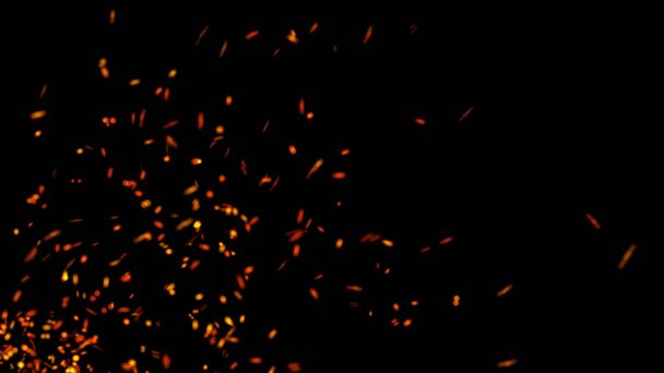 Abstract background of particles. Fire flying sparks. 4k background. - Photo, Image