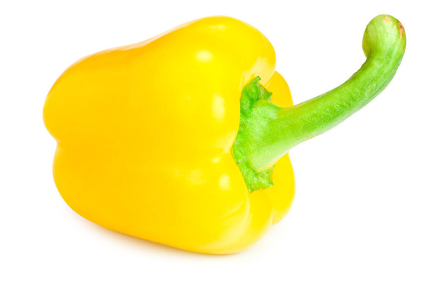 one yellow sweet bell pepper isolated on white background - Valokuva, kuva
