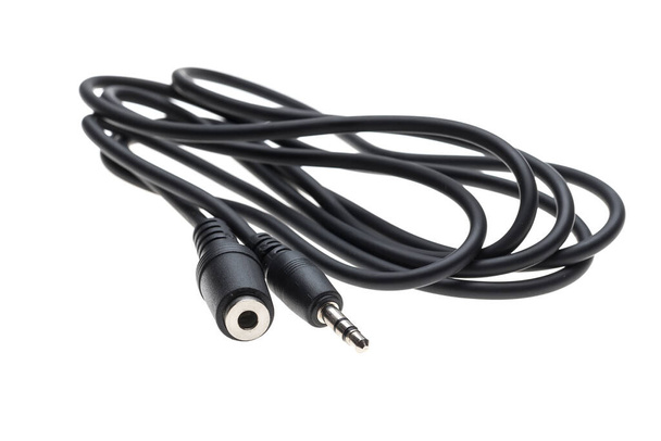 3.4 min jack audio cable isolated on white background - Foto, imagen