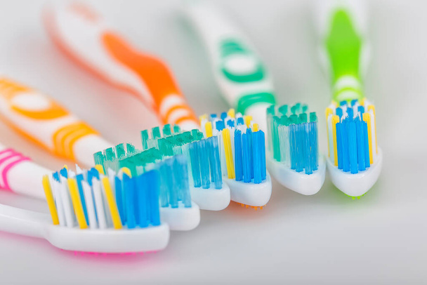 dental toothbrushes on white background.  - Fotoğraf, Görsel