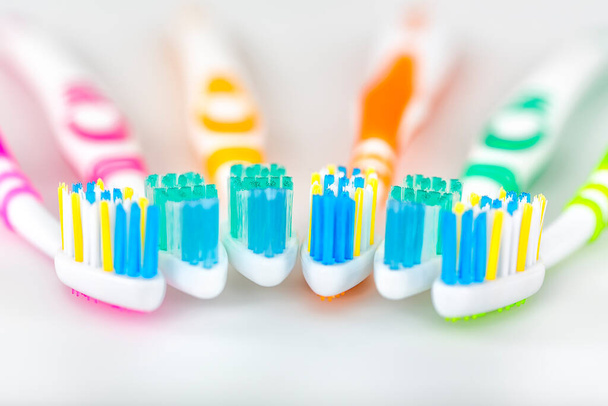 dental toothbrushes on white background.  - Zdjęcie, obraz