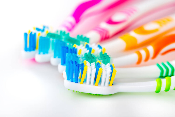 dental toothbrushes on white background.  - Zdjęcie, obraz