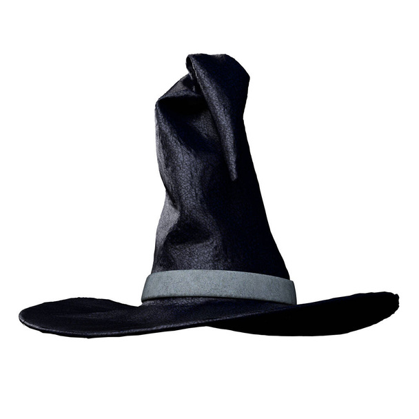 Viejo malvado sombrero de bruja negra, Ilustración 3D, representación 3D - Foto, imagen