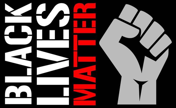 graphic with fist and slogan "Black Lives Matter" - Photo, Image