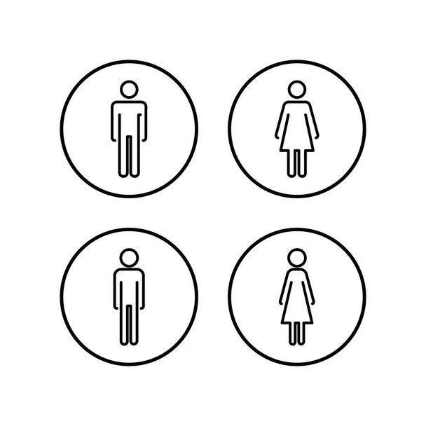 Mann und Frau Symbolvektor. Toilettenschild. Mann und Frau Toilettenzeichen-Vektor. Männchen und Weibchen - Vektor, Bild