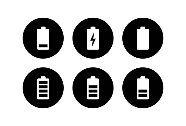 conjunto de iconos de batería. Batería vector ico
 - Vector, imagen