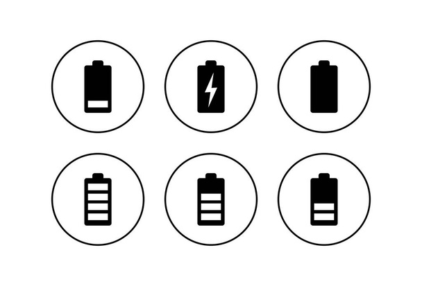 conjunto de iconos de batería. Batería vector ico
 - Vector, Imagen