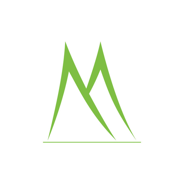Buchstabe m abstrakte einfache grüne Berg Logo Vektor - Vektor, Bild