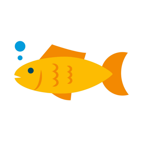 Design de vetor ícone de estilo plano animal de peixe
 - Vetor, Imagem