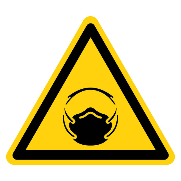 Warning Wear Dust Mask Protection Symbol Sign, Vector Illustration, Isolate On White Background Label. EPS10 - Vecteur, image
