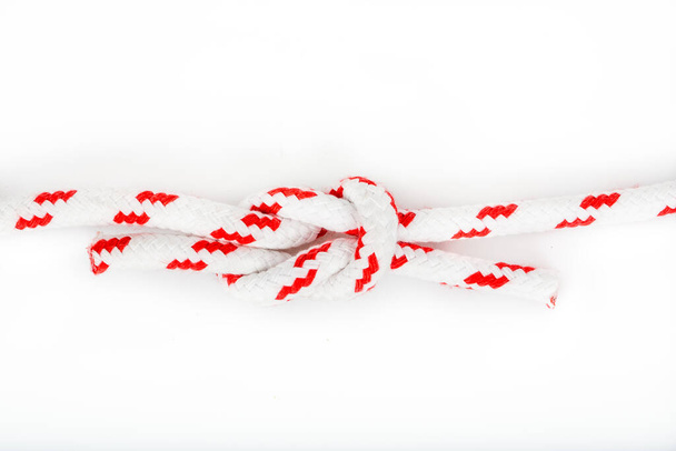 rope tied with knot on white background - Photo, Image