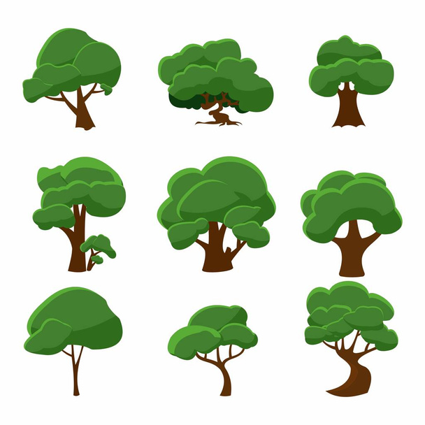 手描き木コレクション自然｜ベクトルデザイン - ベクター画像