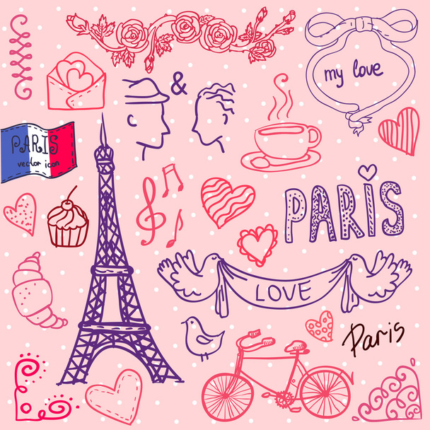Paris. modelo de amor vetor / ilustração
 - Vetor, Imagem