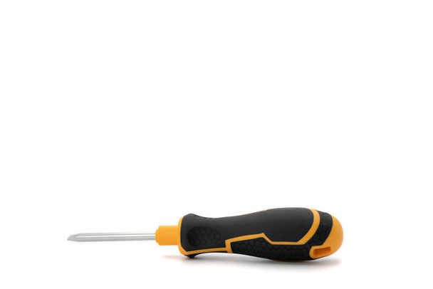 Screwdriver black - yellow color set that can change various to use. It's standed in the studio light on white background. Clipping Paths. - Photo, Image