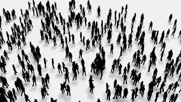 Crowd Of People Moves.3D Animation And Rendering - Footage, Video