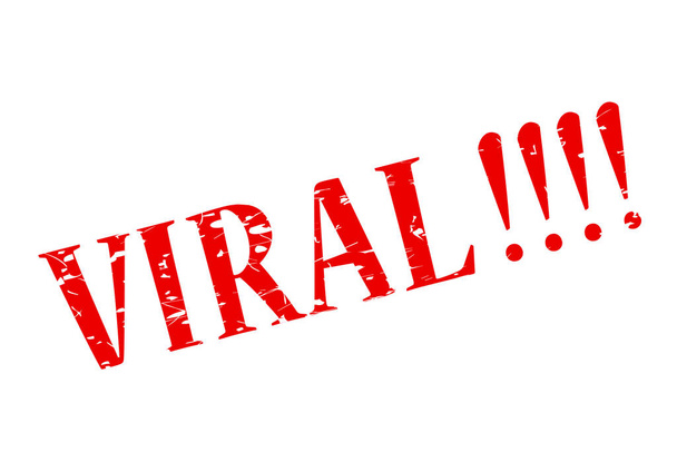 Sello de goma roja, viral, aislado en blanco
  - Vector, Imagen