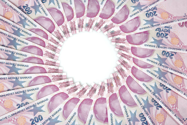 200 Turecká lira izolované na bílém pozadí. - Fotografie, Obrázek