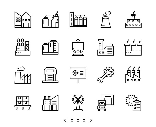 factory and industry line icon set vector - Vector, Image