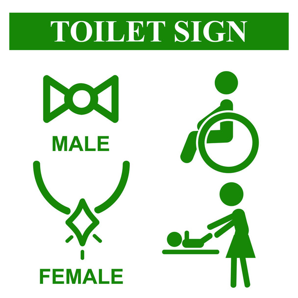 Einfacher Vektor, Symbolstil, Toilettenschild für Mann und Frau - Vektor, Bild