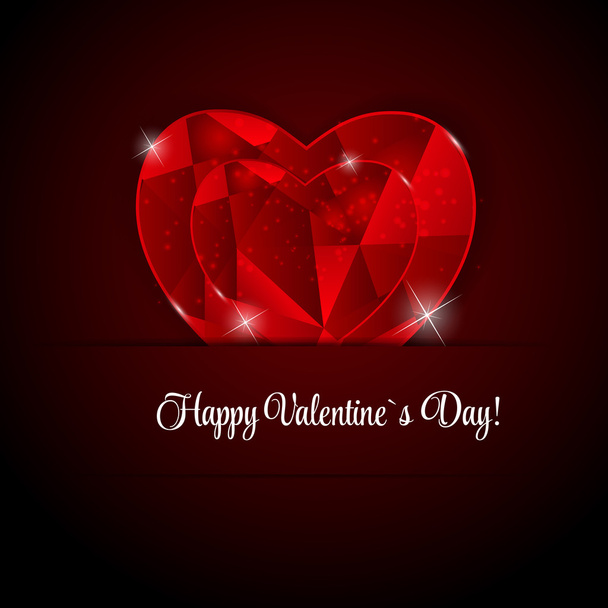 Happy Valentines Day Card with Heart. Vector Illustration - Vettoriali, immagini