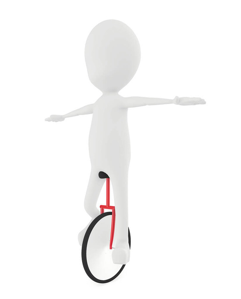 3d merkki tasapainotus ja ratsastus polkupyörän - 3d renderöinti - Valokuva, kuva