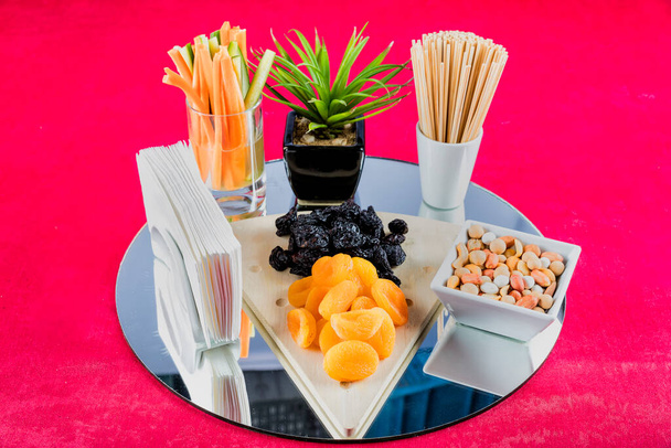 different types of snack food on white background - Valokuva, kuva