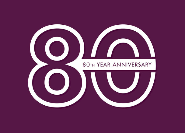 80 χρόνια επετειακό διάνυσμα εικόνας, λογότυπος εορτασμού 80ης επετείου  - Διάνυσμα, εικόνα