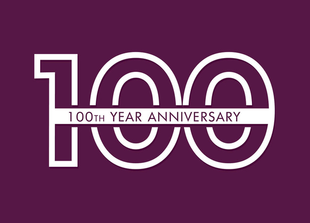 100 years anniversary image vector, 100th-anniversary celebration logotype  - Vector, Image