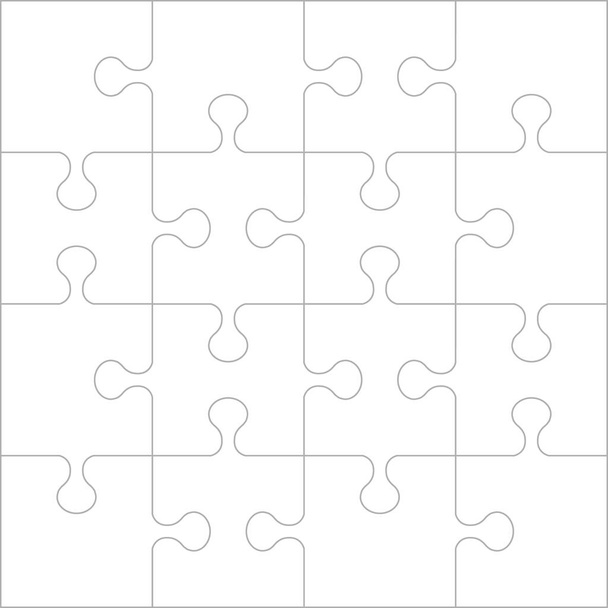 Puzzle grid background. Jigsaw section template. Brainstorm game. Vector illustration. - Vector, Image