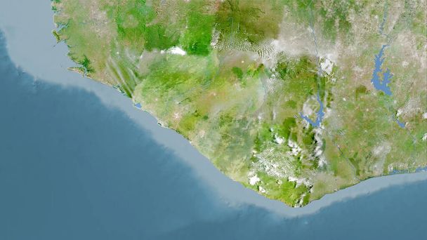 Liberia area on the satellite A map in the stereographic projection - raw composition of raster layers - Foto, immagini