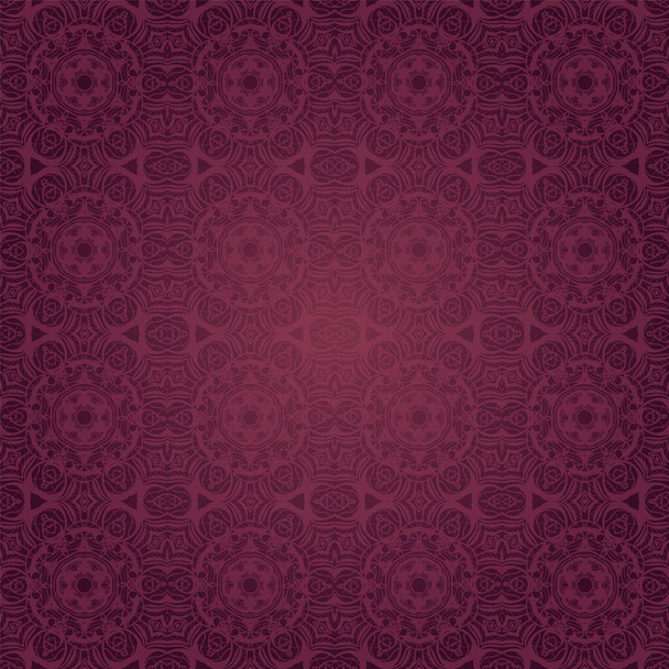 Abstraktní kaleidoskop vzor na fialové červené pozadí, bezešvé a ozdobné - Vektor, obrázek