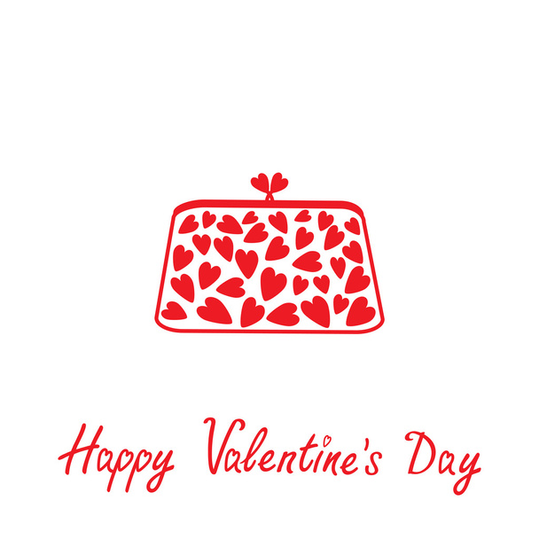 Love clutch with hearts. Happy Valentines Day card. - Vector, imagen