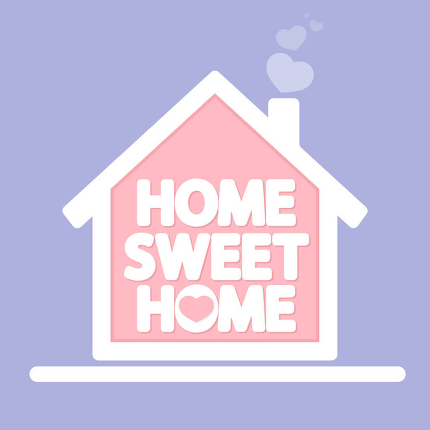 Home Sweet Home, afiş tasarım şablonu, izole edilmiş etiket, vektör illüstrasyonu - Vektör, Görsel
