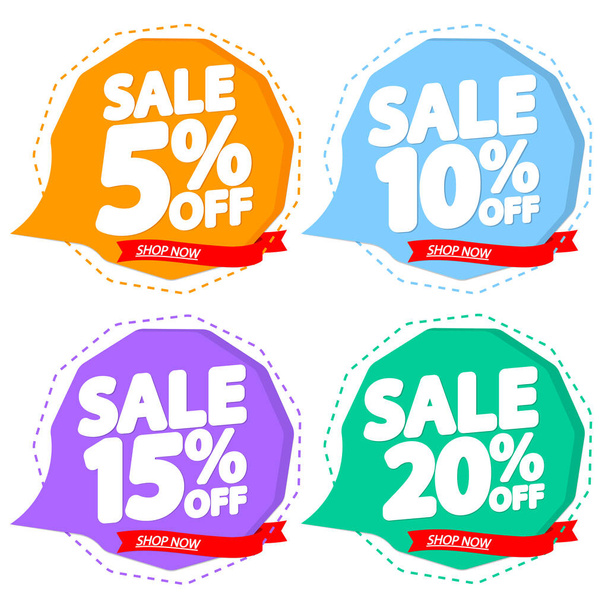 Set Sale banners design template, discount tags, app icons, vector illustration - Vector, Image