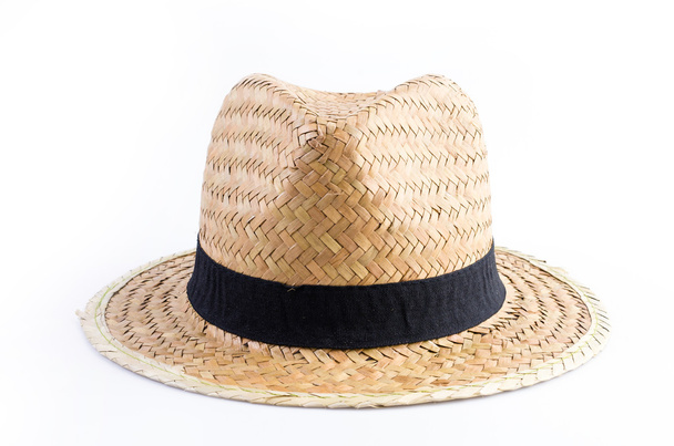 соломенная шляпа на белом фоне - Фото, изображение