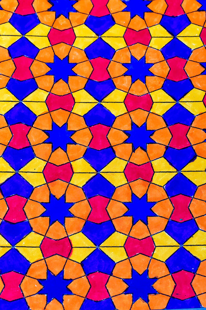 Mavi ve turuncu desenli soyut mozaik desen. renkli arkaplan. - Fotoğraf, Görsel