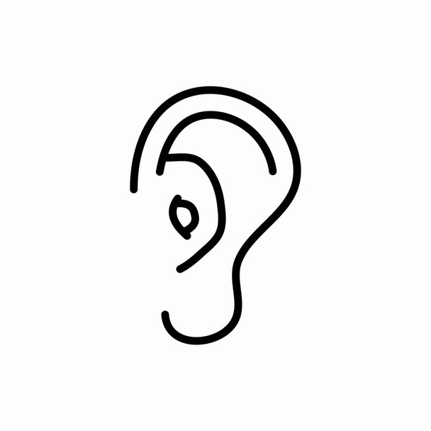 Контур иконки уха. Векторная иллюстрация уха. Символ для веб и мобильных телефонов
 - Вектор,изображение